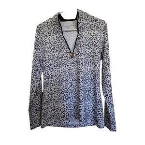 Lohla Sport Light Jacket M/L Leopard Animal Print 1/4 Zip Long Sleeve Pullover